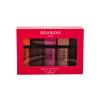 BOURJOIS Paris Rouge Edition Velvet Darčeková kazeta rúž 7,7 ml + rúž 7,7 ml 24 Dark Chérie + rúž 7,7 ml 35 Babe Idole + rúž 7,7 ml 31 Floribeige! + rúž  ml 23 Chocolat Corset poškodená krabička