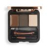 Makeup Revolution London Brow Sculpt Kit Set a paletka na obočie pre ženy 2,2 g Odtieň Dark Brown