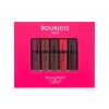 BOURJOIS Paris Rouge Edition Velvet Darčeková kazeta rúž 7,7 ml + rúž 7,7 ml 25 Berry Chic + rúž 7,7 ml 23 Chocolat Corset + rúž 7,7 ml 33 Brun´croyable + rúž 7,7 ml Ultra-violette poškodená krabička