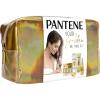 Pantene PRO-V Your Golden Me Time Kit Darčeková kazeta šampón Intensive Repair 250 ml + kondicionér Intensive Repair 200 ml + olej na vlasy Keratín Protect Oil 100 ml + intenzívna starostlivosť na vlasy Serum Shots Intensive Repair 3x15 ml + kozmetická taštička