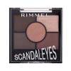 Rimmel London Scandaleyes 5 Pan Eyeshadow Palette Očný tieň pre ženy 3,8 g Odtieň 003 Rose Quartz