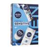 Nivea Men Fresh Sensitive Darčeková kazeta krém na tvár, telo a ruky Men Creme 30 ml + antiperspirant Men Invisible Black &amp; White Fresh 150 ml + sprchovací gél Men Sensitive 250 ml