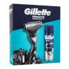 Gillette Mach3 Charcoal Darčeková kazeta holiaci strojček Mach3 Charcoal 1 ks + gél na holenie Series Shave Gel Cleansing With Charcoal 200 ml