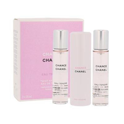 Chanel Chance Eau Tendre 3x 20 ml Toaletná voda pre ženy Twist and Spray 20 ml