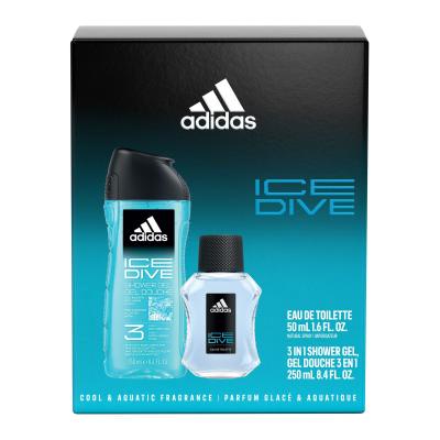 Adidas Ice Dive Darčeková kazeta toalená voda 50 ml + sprchovací gél 250 ml