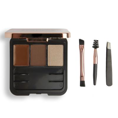 Makeup Revolution London Brow Sculpt Kit Set a paletka na obočie pre ženy 2,2 g Odtieň Brown