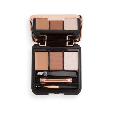 Makeup Revolution London Brow Sculpt Kit Set a paletka na obočie pre ženy 2,2 g Odtieň Brown