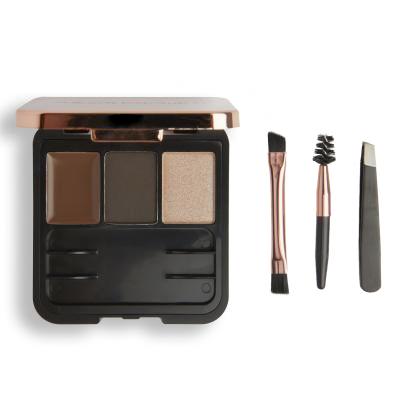 Makeup Revolution London Brow Sculpt Kit Set a paletka na obočie pre ženy 2,2 g Odtieň Dark Brown