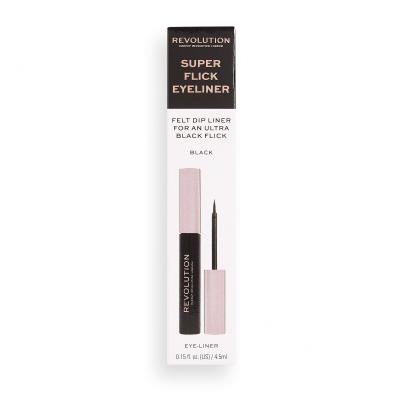 Makeup Revolution London Super Flick Eyeliner Očná linka pre ženy 4,5 ml Odtieň Black