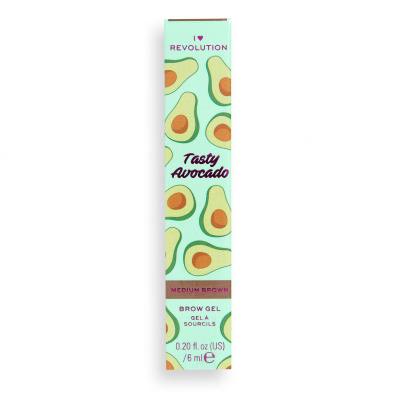 I Heart Revolution Tasty Avocado Brow Gel Špirála na obočie pre ženy 6 ml Odtieň Medium Brown