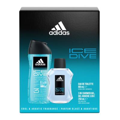 Adidas Ice Dive Darčeková kazeta toaletná voda 100 ml + sprchovací gél 250 ml