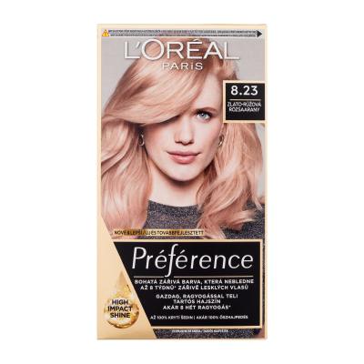 L&#039;Oréal Paris Préférence Farba na vlasy pre ženy 60 ml Odtieň 8.23 poškodená krabička