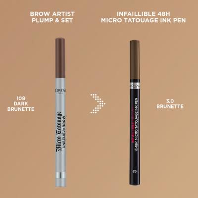 L&#039;Oréal Paris Infaillible Brows 48H Micro Tatouage Ink Pen Ceruzka na obočie pre ženy 1 g Odtieň 3.0 Brunette