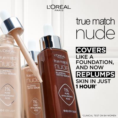 L&#039;Oréal Paris True Match Nude Plumping Tinted Serum Make-up pre ženy 30 ml Odtieň 4-5 Medium