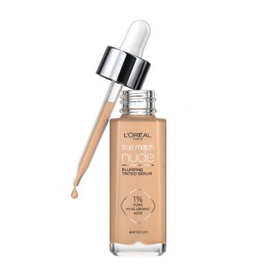 L&#039;Oréal Paris True Match Nude Plumping Tinted Serum Make-up pre ženy 30 ml Odtieň 4-5 Medium