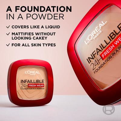 L&#039;Oréal Paris Infaillible 24H Fresh Wear Foundation In A Powder Make-up pre ženy 9 g Odtieň 180 Rose Sand