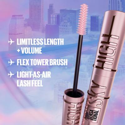 Maybelline Lash Sensational Sky High Špirála pre ženy 7,2 ml Odtieň 01 Very Black