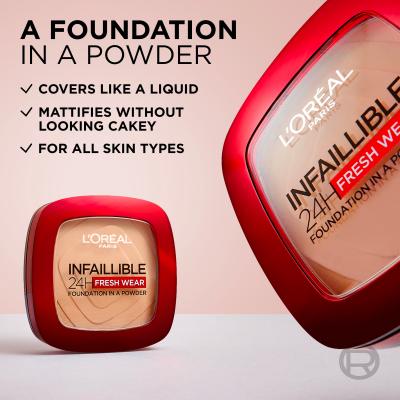 L&#039;Oréal Paris Infaillible 24H Fresh Wear Foundation In A Powder Make-up pre ženy 9 g Odtieň 120 Vanilla