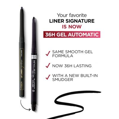 L&#039;Oréal Paris Infaillible Grip 36H Gel Automatic Eye Liner Ceruzka na oči pre ženy 1,2 g Odtieň 004 Brown Denim