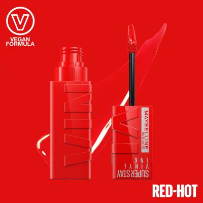 Maybelline Super Stay Vinyl Ink Liquid Rúž pre ženy 4,2 ml Odtieň 25 Red-Hot