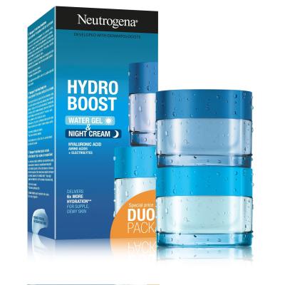 Neutrogena Hydro Boost Darčeková kazeta denný pleťový gél Hydro Boost Water Gel 50 ml + nočný pleťový krém Hydro Boost Sleeping Cream 50 ml