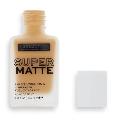 Revolution Relove Super Matte 2 in 1 Foundation &amp; Concealer Make-up pre ženy 24 ml Odtieň F11.2