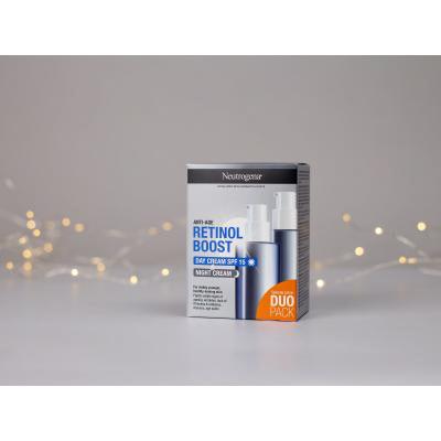 Neutrogena Retinol Boost Duo Pack Darčeková kazeta denný pleťový krém Retinol Boost Day Cream SPF15 50 ml + nočný pleťový krém Retinol Boost Night Cream 50 ml