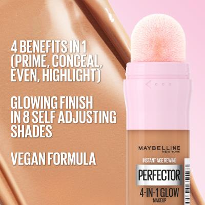 Maybelline Instant Anti-Age Perfector 4-In-1 Glow Make-up pre ženy 20 ml Odtieň 01 Light