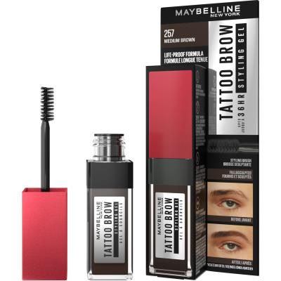 Maybelline Tattoo Brow 36H Styling Gel Gél a pomáda na obočie pre ženy 6 ml Odtieň 257 Medium Brown