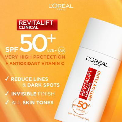 L&#039;Oréal Paris Revitalift Clinical Anti-UV Fluid SPF50+ Denný pleťový krém 50 ml