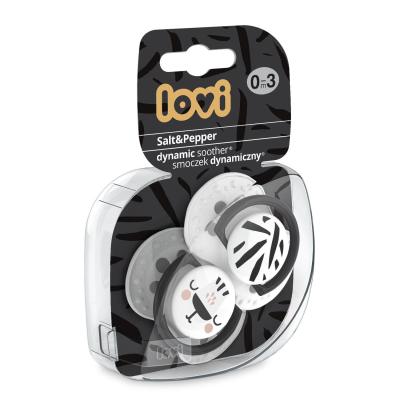 LOVI Salt&amp;Pepper Dynamic Soother 0-3m Cumlík pre deti 2 ks