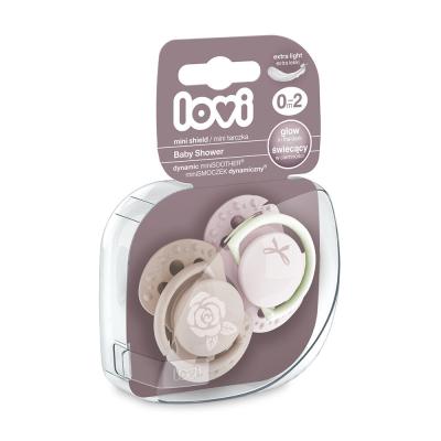 LOVI Baby Shower Dynamic miniSoother Girl 0-2m Cumlík pre deti 2 ks