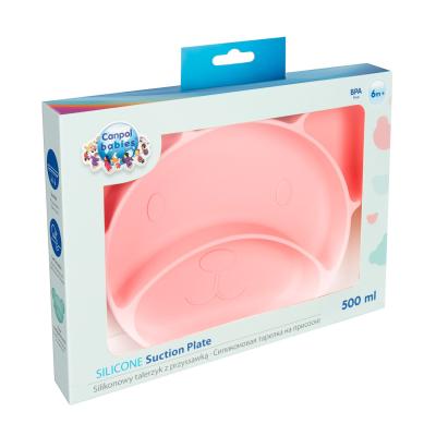 Canpol babies Silicone Suction Plate Pink Riad pre deti 500 ml