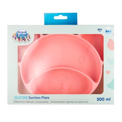 Canpol babies Silicone Suction Plate Pink Riad pre deti 500 ml