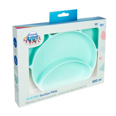 Canpol babies Silicone Suction Plate Turquoise Riad pre deti 500 ml