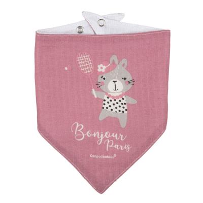 Canpol babies Bonjour Paris Muslin Bib Pink Podbradník pre deti 2 ks