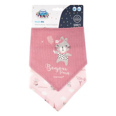 Canpol babies Bonjour Paris Muslin Bib Pink Podbradník pre deti 2 ks