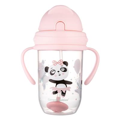 Canpol babies Exotic Animals Non-Spill Expert Cup With Weighted Straw Pink Šálka pre deti 270 ml