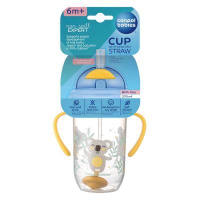 Canpol babies Exotic Animals Non-Spill Expert Cup With Weighted Straw Yellow Šálka pre deti 270 ml