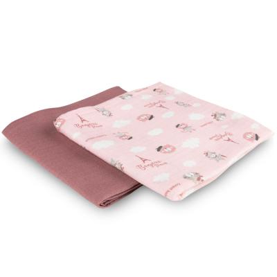 Canpol babies Bonjour Paris Muslin Squares Diapers Pink Látková plienka pre deti 2 ks