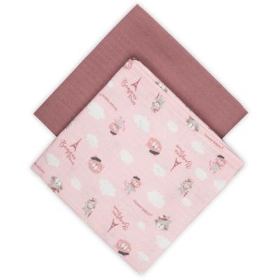 Canpol babies Bonjour Paris Muslin Squares Diapers Pink Látková plienka pre deti 2 ks