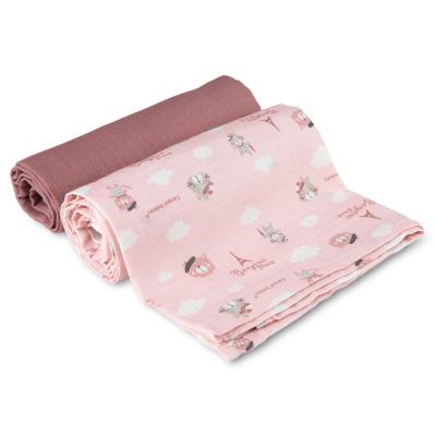 Canpol babies Bonjour Paris Muslin Squares Diapers Pink Látková plienka pre deti 2 ks