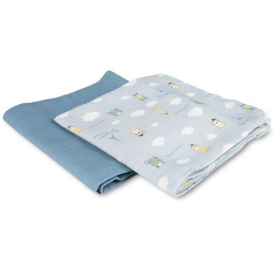 Canpol babies Bonjour Paris Muslin Squares Diapers Blue Látková plienka pre deti 2 ks