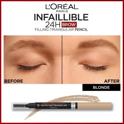 L&#039;Oréal Paris Infaillible Brows 24H Filling Triangular Pencil Ceruzka na obočie pre ženy 1 ml Odtieň 07 Blonde