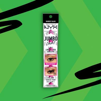 NYX Professional Makeup Jumbo Lash! 2in1 Liner &amp; Lash Adhesive Očná linka pre ženy 1 ml Odtieň 01 Black