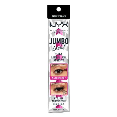 NYX Professional Makeup Jumbo Lash! 2in1 Liner &amp; Lash Adhesive Očná linka pre ženy 1 ml Odtieň 01 Black