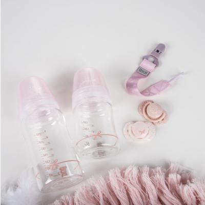 LOVI Baby Shower Glass Bottle Pink 0m+ Dojčenská fľaša pre deti 150 ml