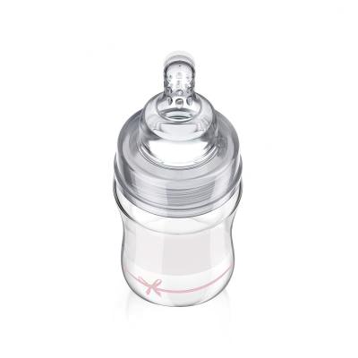 LOVI Baby Shower Glass Bottle Pink 0m+ Dojčenská fľaša pre deti 150 ml