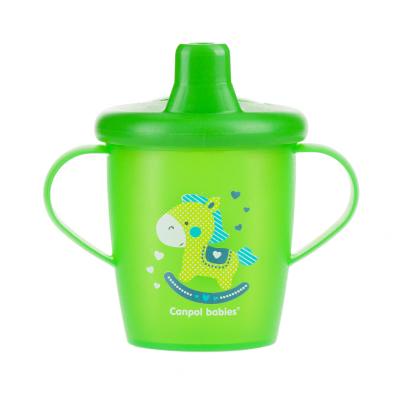 Canpol babies Toys Non-Spill Cup Green 9m+ Šálka pre deti 250 ml