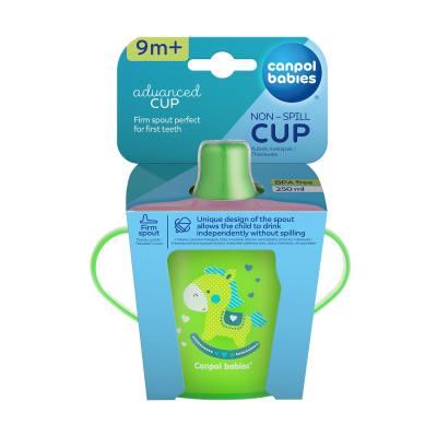 Canpol babies Toys Non-Spill Cup Green 9m+ Šálka pre deti 250 ml